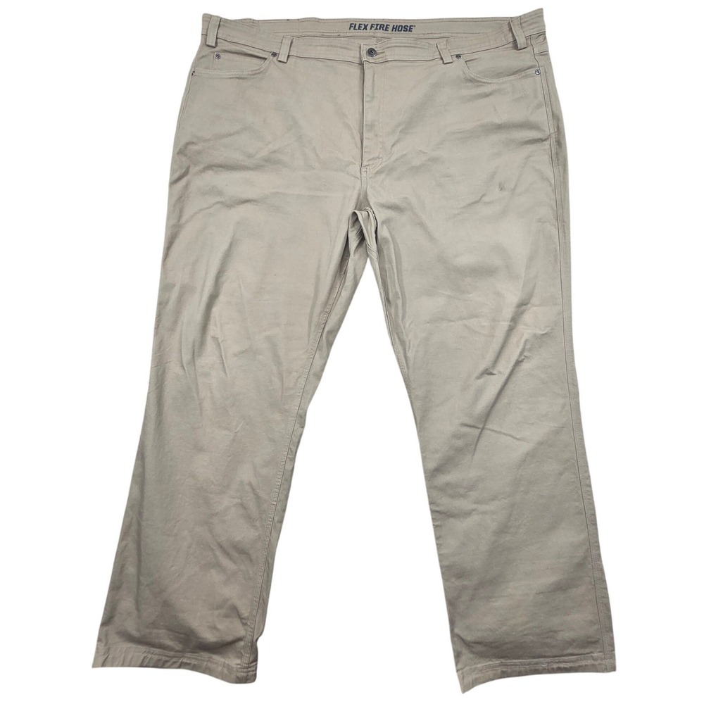 Duluth Trading Co Flex Fire Hose Relaxed Fit 5 Pocket Pants Khaki Mens 48x32